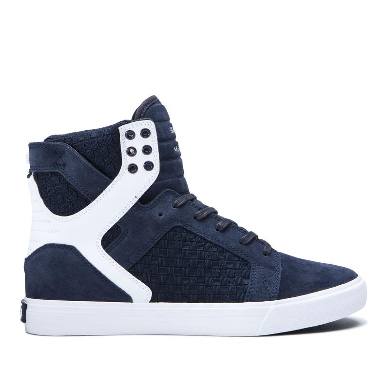 Buty Supra SKYTOP - Sneakersy Wysokie Męskie - Granatowe / Białe (DFLT-61903)